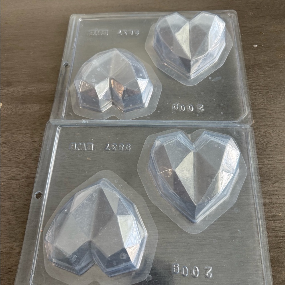 Two 3 piece Heart-Shaped Chocolate  Molds